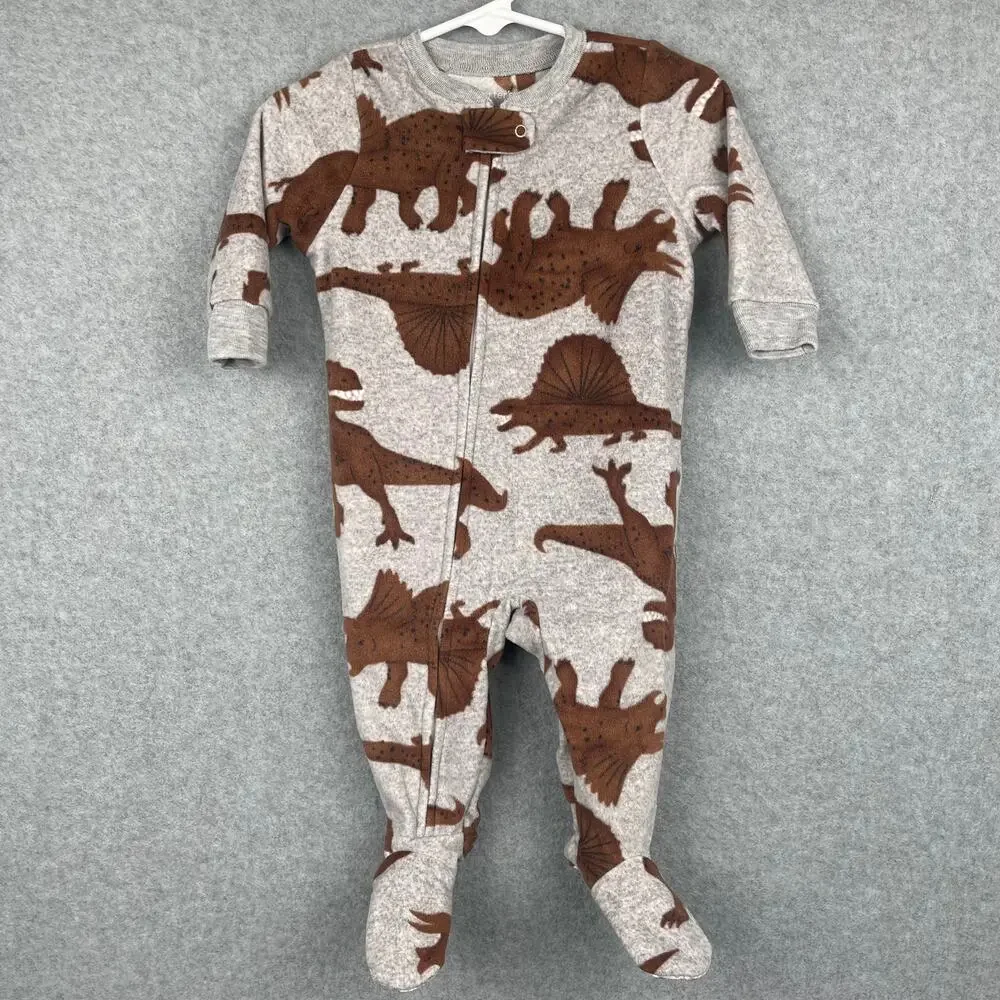 Carter's Dino Fleece Footed PJ Size 6 Months